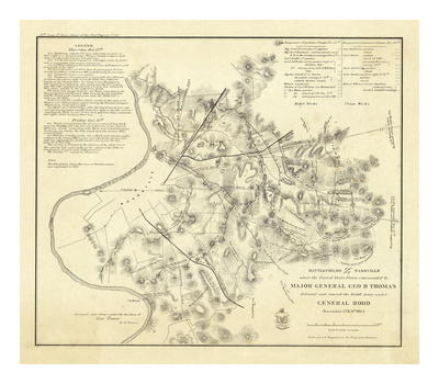Civil Wat Battlefields In Front of Nashville, c.1866