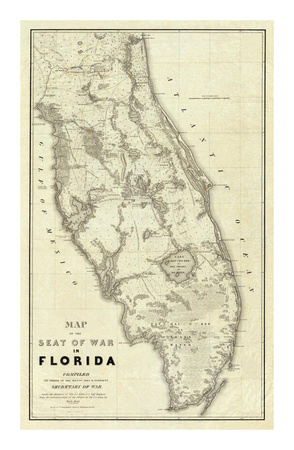 Map of the Seat of War in Florida, c.1838