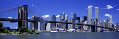 Brooklyn Bridge Skyline New York City Ny, USA