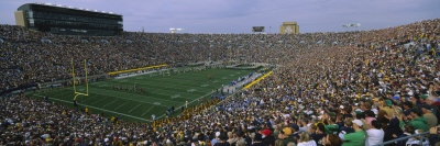 High Angle View of a Football Stadium Full of Spectators, Notre Dame Stadium, South Bend Poster