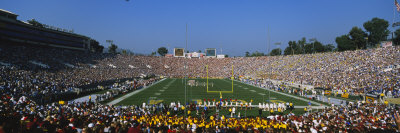 High Angle View of a Football Stadium Full of Spectators, the Rose Bowl, Pasadena
