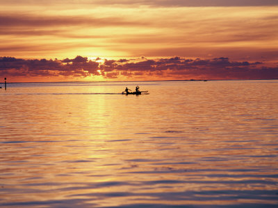 Fishing Sunset Moorea South Pacific