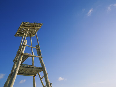 Low Angle View of a Wooden Lifeguard Stand, Cancun, Quintana Roo, Mexico