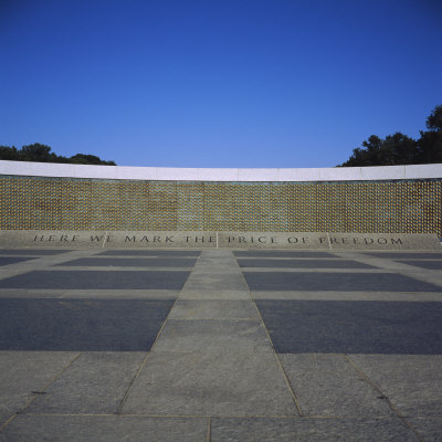 Wall of a War Memorial, National World War II Memorial, Washington DC, USA