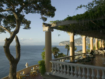 Group of People Sitting in a Restaurant by the Sea, Imperial Tramontano, Sorrento, Naples