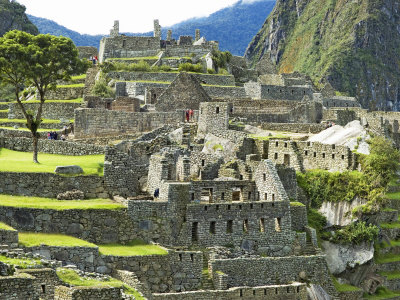 Buildings on a Hill, Andes Mountains,Machu Pichu, Peru