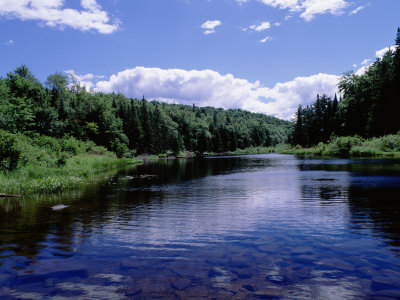 New York, Adirondack State Park, Adirondack Mountains, Raquette River Near Long Lake