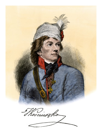 Polish General Tadeusz Kosciuszko with His Autograph