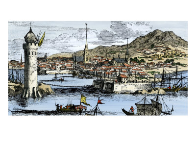 Port of Havana Cuba in Spanish Colonial Times.
