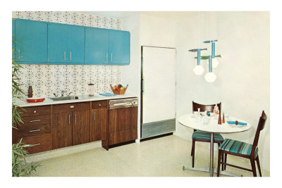 Modern Kitchen with Blue Cupboards