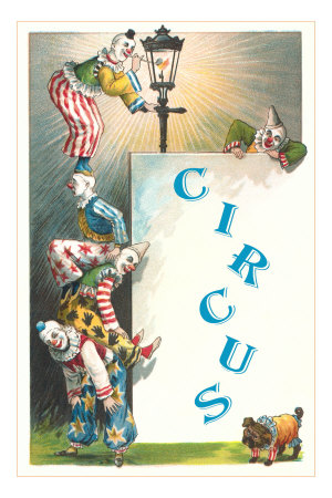 Clowns with Lamppost and Angry Pub