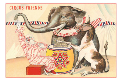 Elephant, Horse, Clown with Blocks