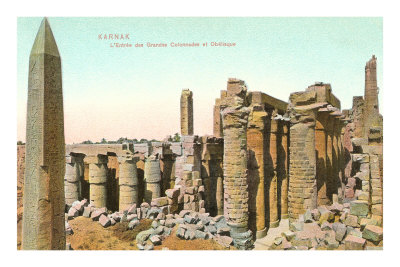 Colonnade, Obelisk, Karnak, Egypt