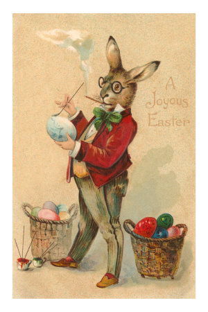 Joyous Easter, Spectacled Rabbit Painting Egg