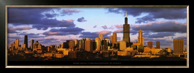 Buy Chicago Skyline at Sunset at AllPosters.com