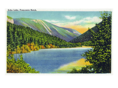 Franconia Notch, New Hampshire - View of Echo Lake, c.1945