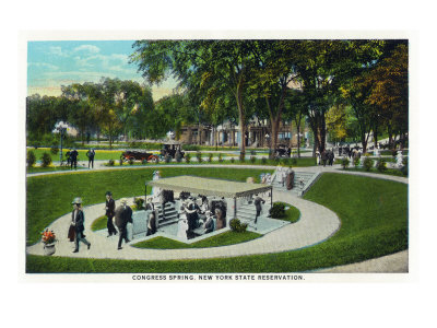 Saratoga Springs, New York - View of Congress Spring at New York State Reservation, c.1914