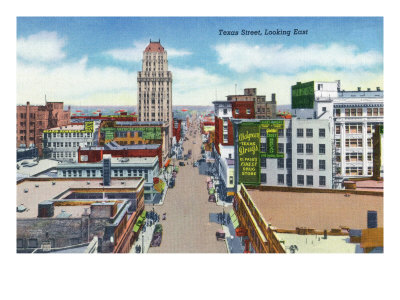 El Paso, Texas - Eastern View Down Texas Street, c.1940