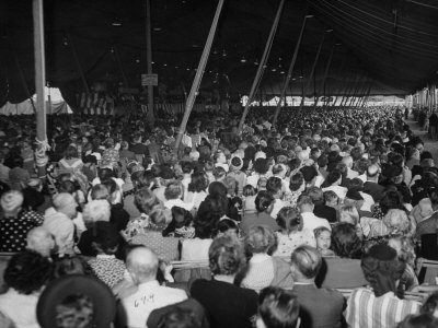 Canvas Tent, Seating over 6,000, Was Erected for the Billy Graham Revival