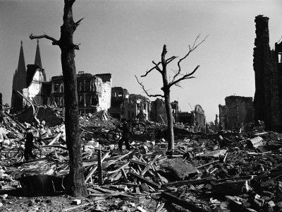 Bombed Out Ruins of Cologne, a Result of Massive Allied Air Raid Attacks