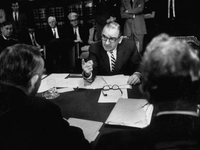 Joseph R. Mccarthy Vigerously Making His Point Clear at the Senate Judiciary Committee Hearing