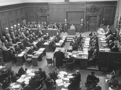 Scene in the Courtroom During the 3rd Day Session of the Nuremberg Trial