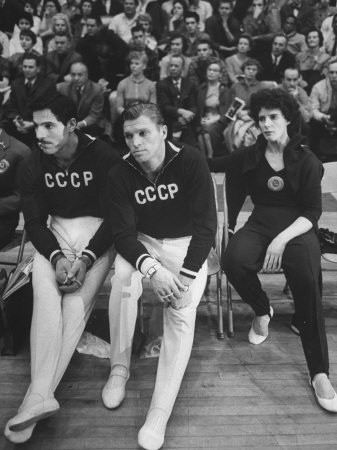 Soviet Gymnasts at a Soviet-Us Meet