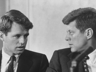Senators Robert and John F. Kennedy, During a Senate Comm. Hearing Regarding the Kohler Strike