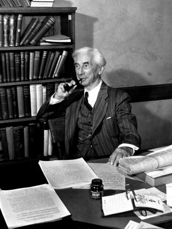 Bertrand Russell Sitting at His Desk at California University at Los Angeles