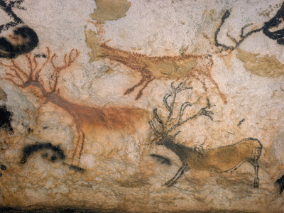 20,000 Year Old Lascaux Cave Painting Done by Cro-Magnon Man in the Dordogne Region, France