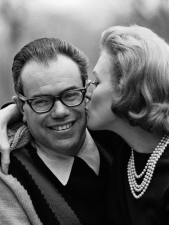 Gulf and Western Ceo Charles Bluhdorn Being Kissed by His Wife