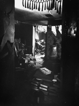 Dark, Filthy, Cluttered Living Room in Alleged Mass Murderer Ed Gein