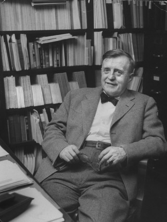 Harvard University Professor Carl Joackim Friedrich Sitting in a Harvard Library