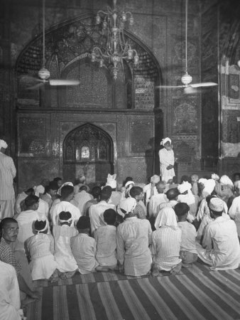Moslem Worshipperss During Service in Beautiful Vasiz Khan Mosque