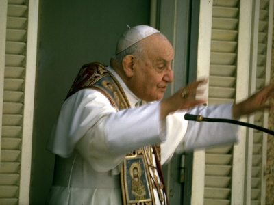 Pope John Xxiii Speaking from Balcony During Ecumenical Council