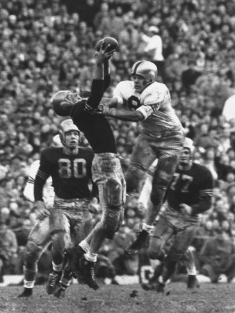 Violent Action: Don Helleder Trying to Retrieve Ball from Navy Defense During Army-Navy Game Poster