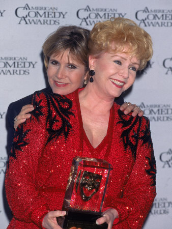 Actress Carrie Fisher Hugging Mother, Entertainer Debbi Reynolds, at American Comedy Awards