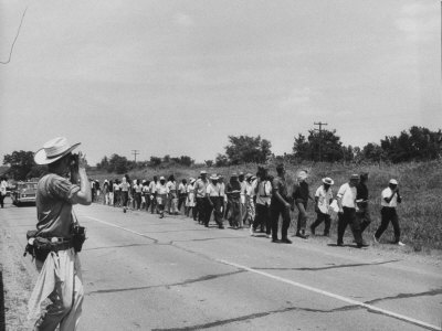 Civil Rights Demonstrators Marching to Encourage Voter Registration