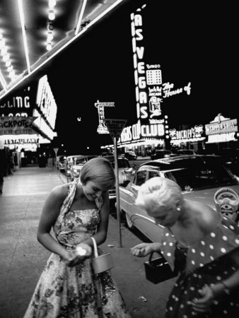 Las Vegas Chorus Girl, Kim Smith, and Her Roommate after Leaving a Casino