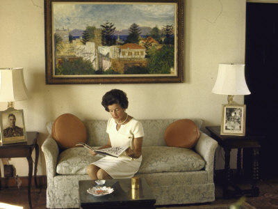 Rose Kennedy Sitting on Couch Reading