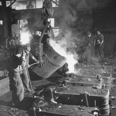 Men Working at the Iron and Steel Mill