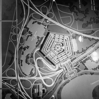 Overhead View of a Model of the Pentagon Building