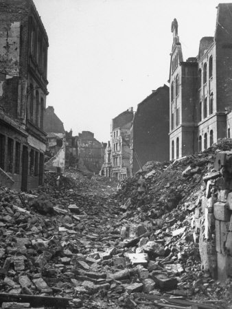 Rubble Fills the Streets of Devastated Aachen