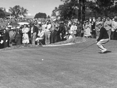 Buy Ben Hogan Applying "Body English" after Putting on 7Th, But Ball Went Foot Past Hole and Took Par at AllPosters.com