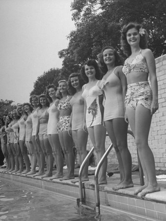 California and Florida Bathing Beauties Participating in a Contest