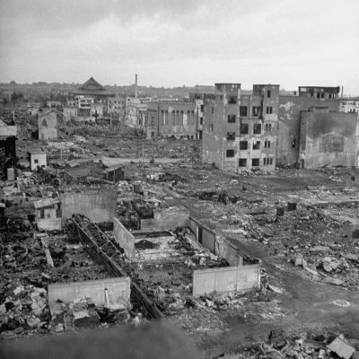Scorched Ruins of Tokyo, a Result of Massive Allied Air Raid Attacks During the War