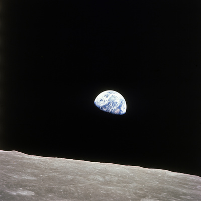 Apollo 8 View of Earth Rise over the Moon