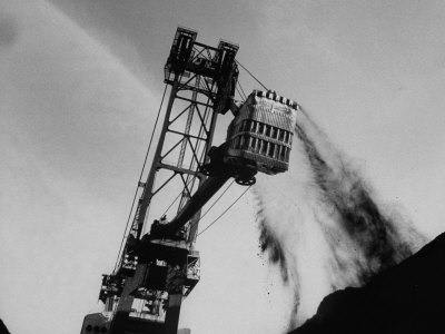 Power Shovel Being Used to Lift Coal During Strip Mining in Cumberland Mountain