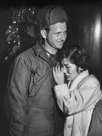 Cpl. Claude J. Batchelor, Pro Commie Pow, Returning to Us in Tokyo with Japanese Wife