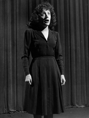 Singer Edith Piaf Singing on Stage